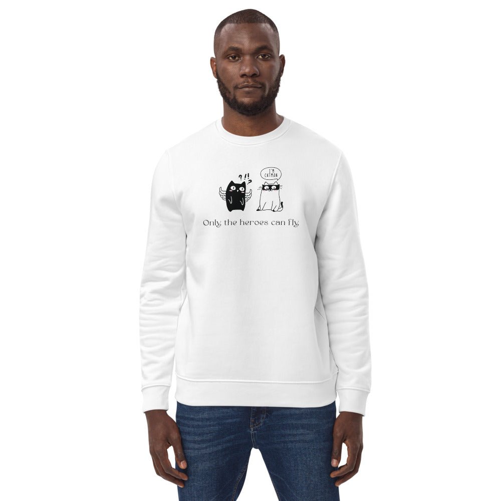 Organic Cotton 'Cat Heroes' Funny Cat Sweatshirt - Cat Sweatshirt