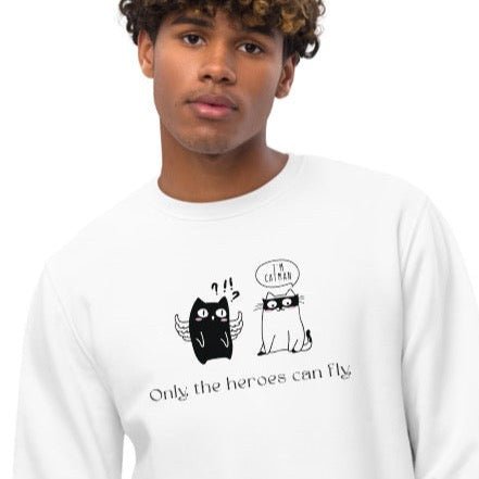 Organic Cotton 'Cat Heroes' Funny Cat Sweatshirt - Cat Sweatshirt