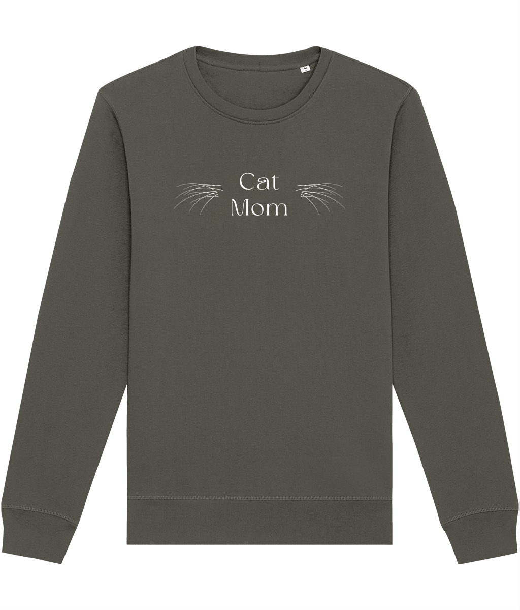 Organic Cotton 'Cat Mom' Funny Cat Sweatshirt -