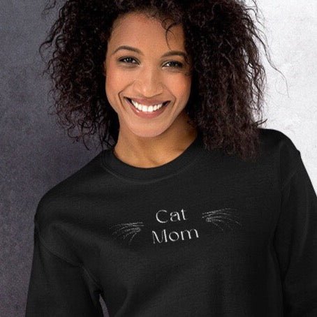 Organic Cotton 'Cat Mom' Funny Cat Sweatshirt -