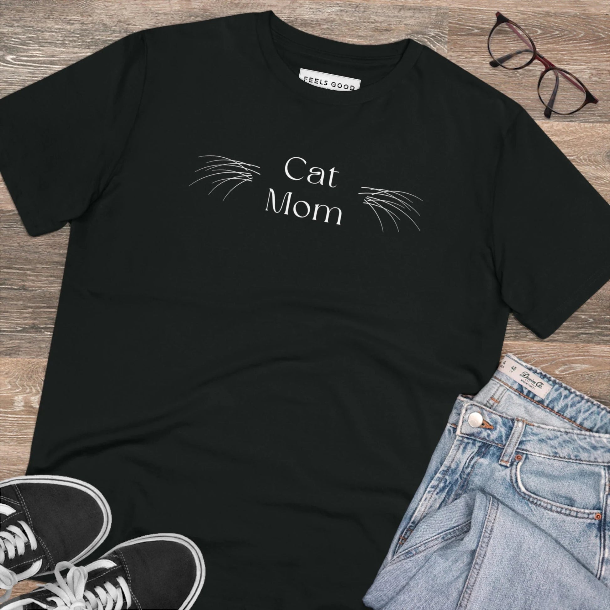 Organic Cotton 'Cat Mom' Funny Cat T-shirt - Fun Cat T shirt