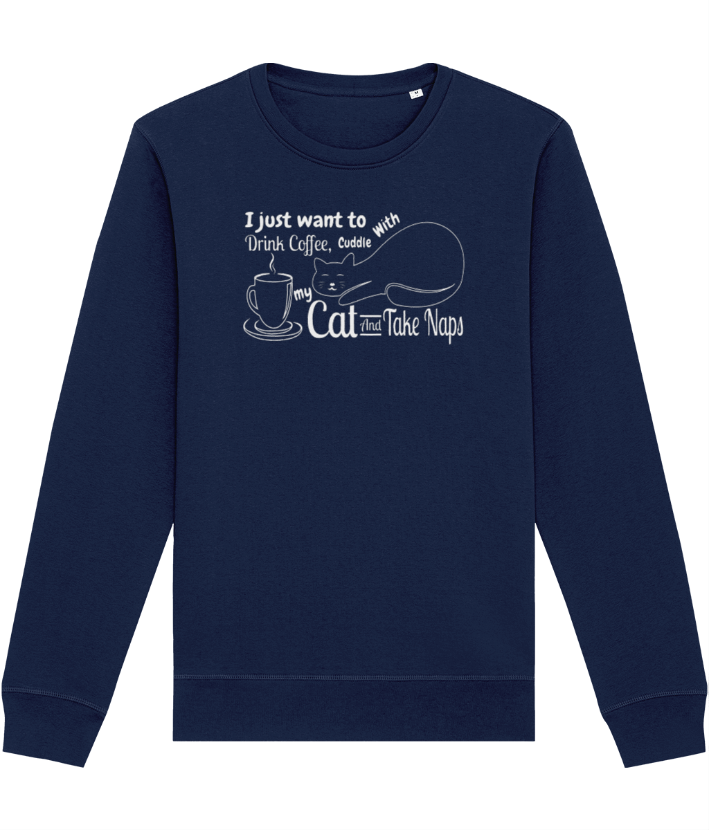 Organic Cotton 'Cat Naps' Funny Cat Sweatshirt - Cat Sweatshirt