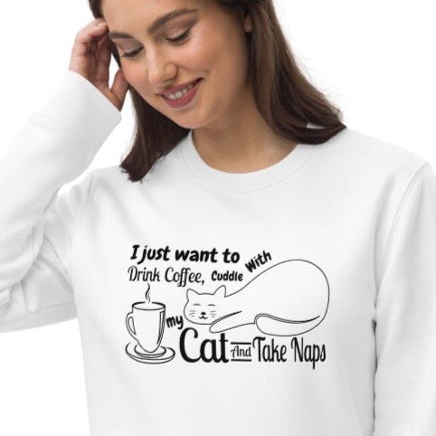 Organic Cotton 'Cat Naps' Funny Cat Sweatshirt - Cat Sweatshirt
