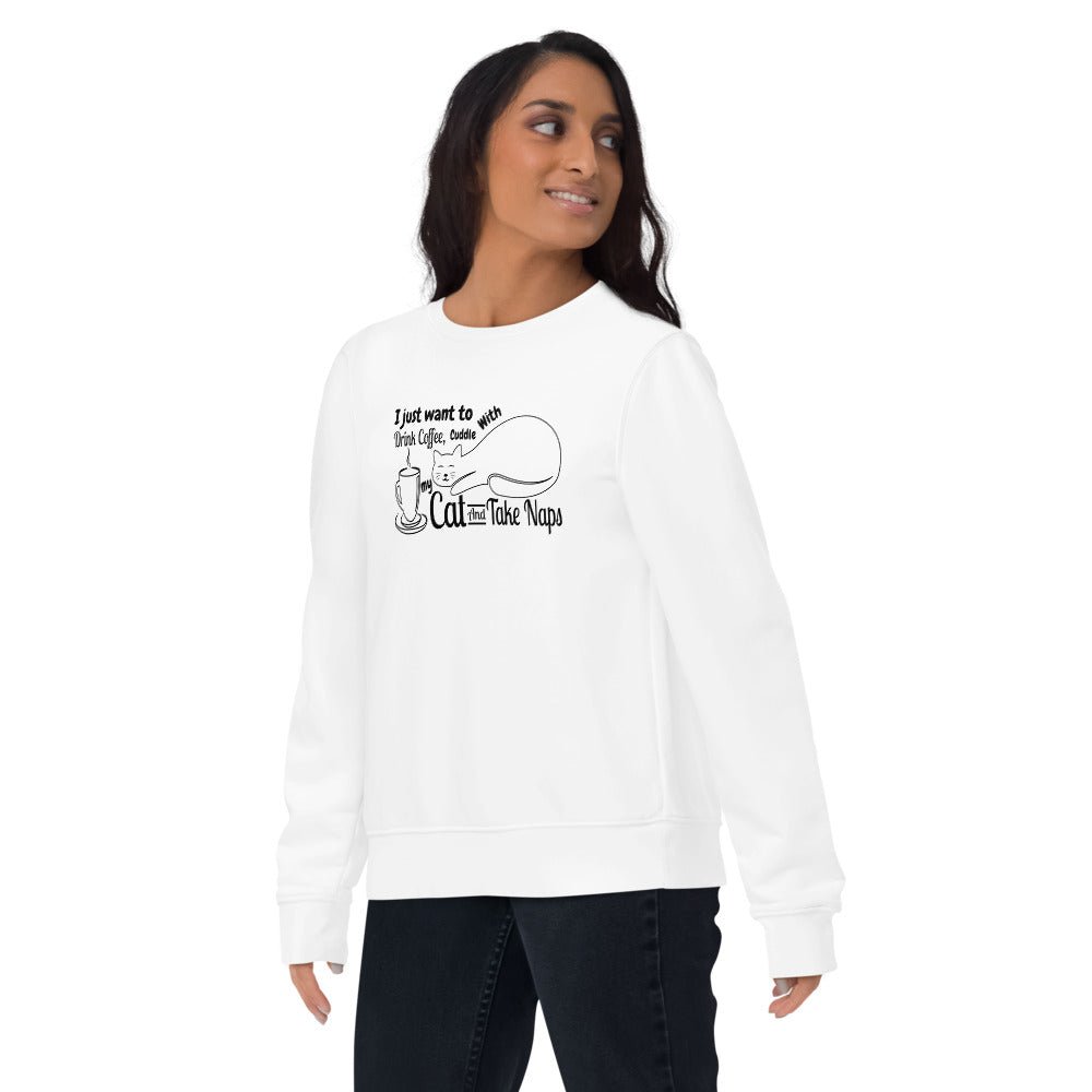 Organic Cotton 'Cat Naps' Funny Cat Sweatshirt - Cat Sweatshirt