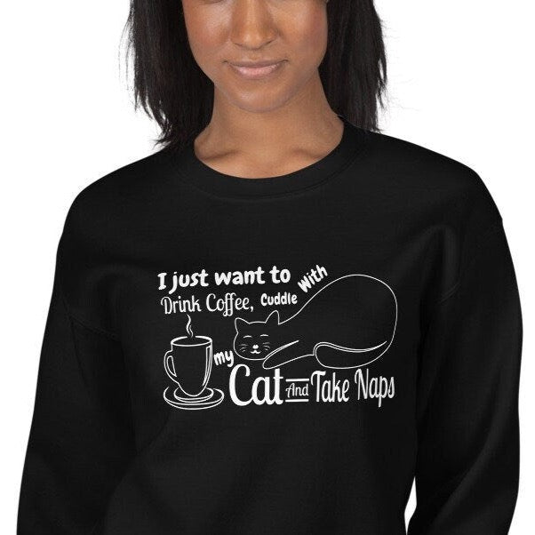 Organic Cotton 'Cat Naps' Funny Cat Sweatshirt - Cat Sweatshirt