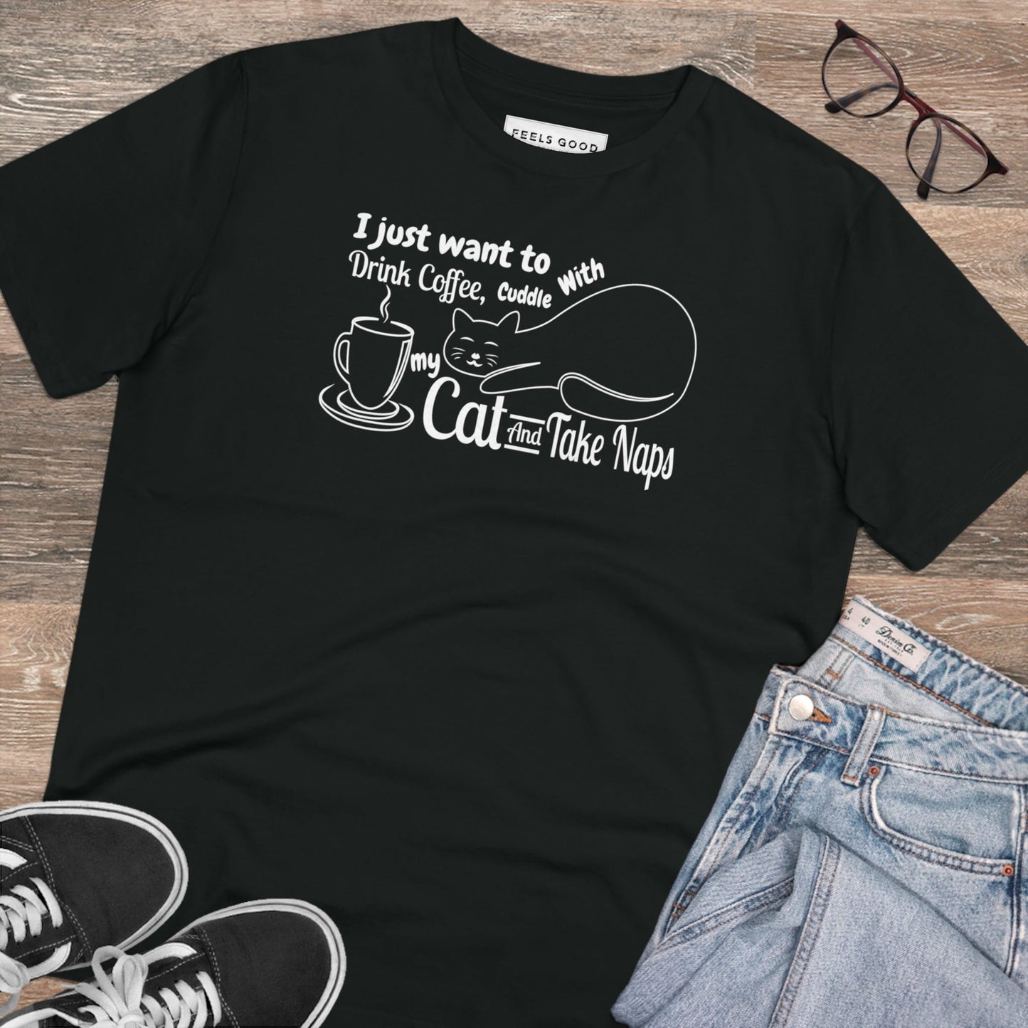 Organic Cotton 'Cat Naps' Funny Cat T-shirt - Fun Cat T shirt