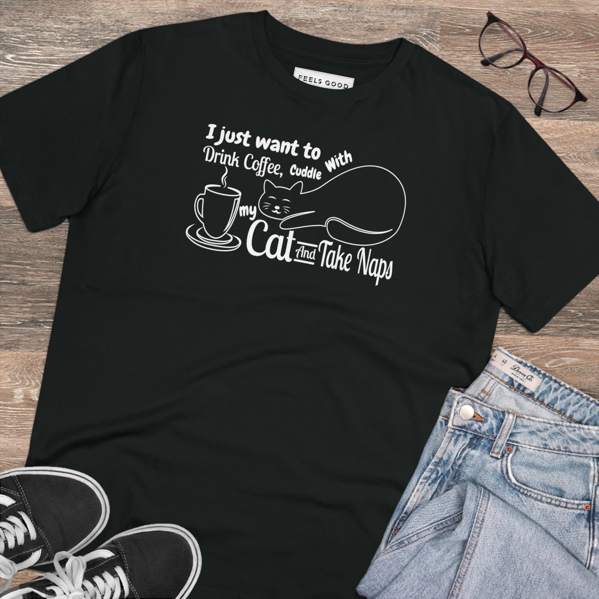 Organic Cotton 'Cat Naps' Funny Cat T-shirt - Fun Cat T shirt