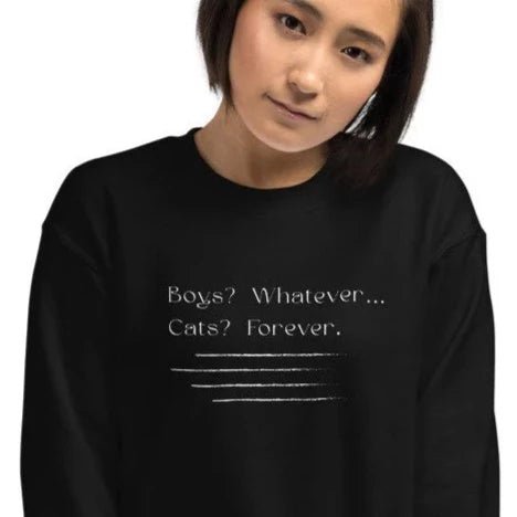 Organic Cotton 'Cats Forever' Funny Cat Sweatshirt - Cat Sweatshirt