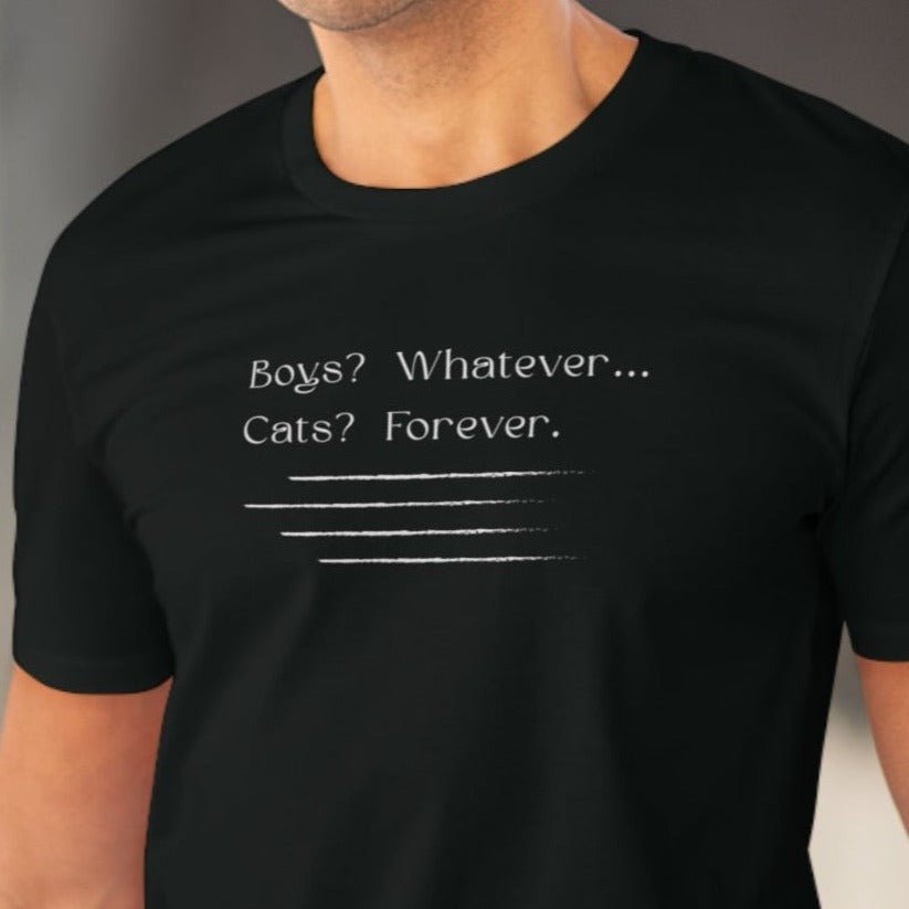 Organic Cotton 'Cats Forever' Funny Cat T-shirt - Fun Cat T shirt