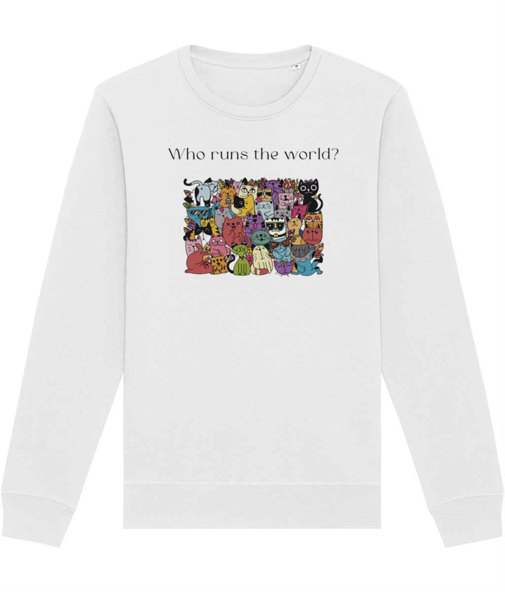 Organic Cotton 'Cats Run The World' Funny Cat Sweatshirt - Cat Sweatshirt