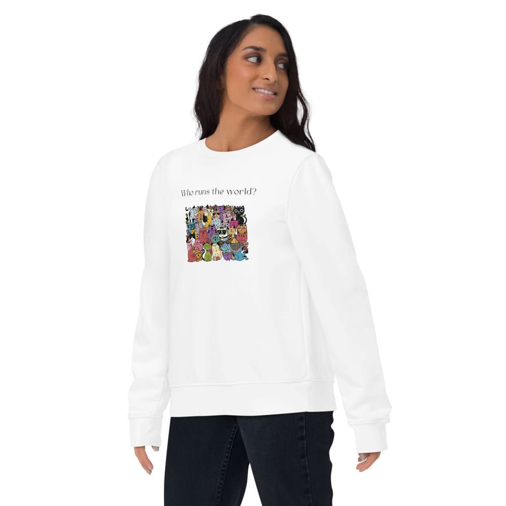 Organic Cotton 'Cats Run The World' Funny Cat Sweatshirt - Cat Sweatshirt