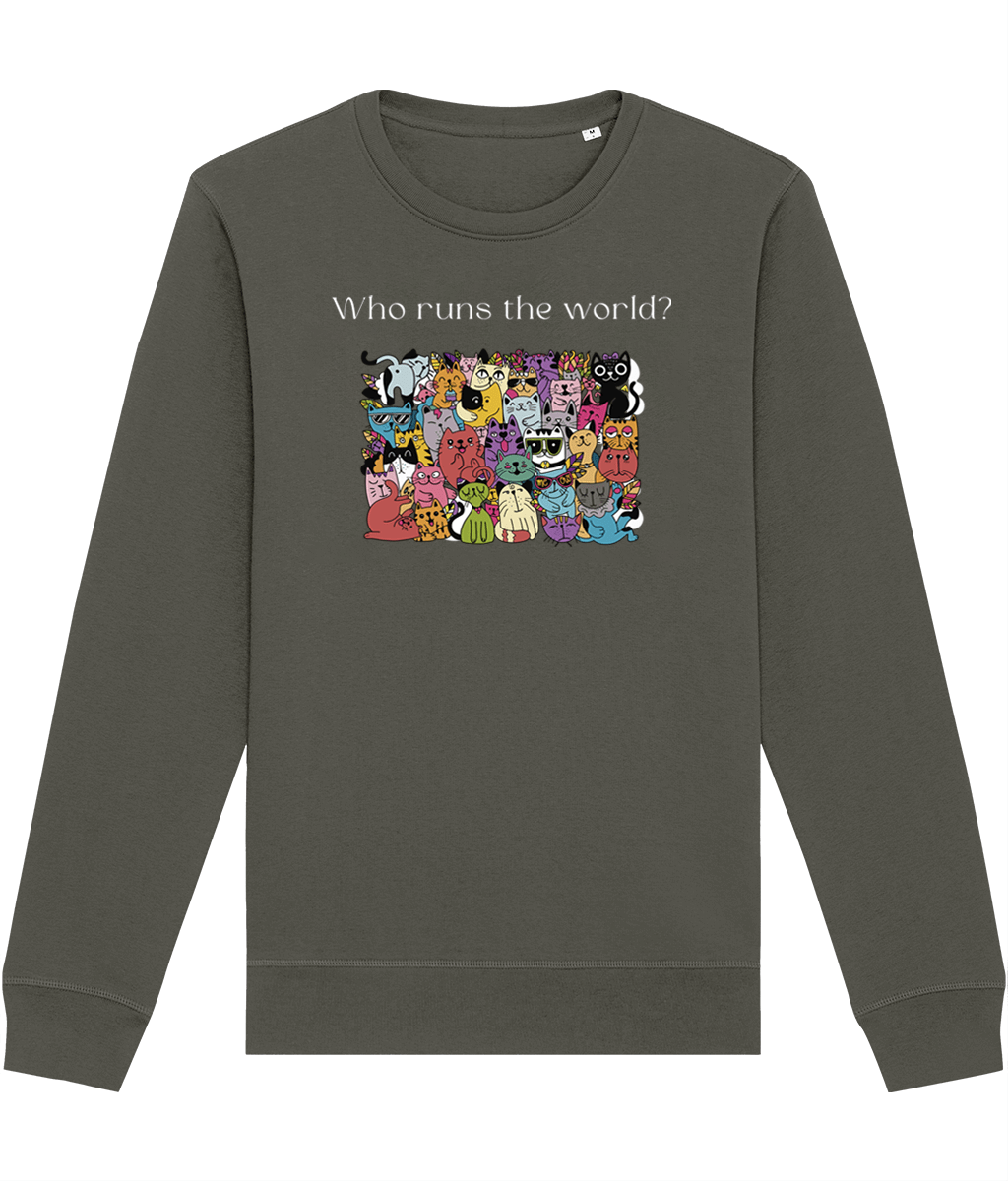 Organic Cotton 'Cats Run The World' Funny Cat Sweatshirt - Cat Sweatshirt