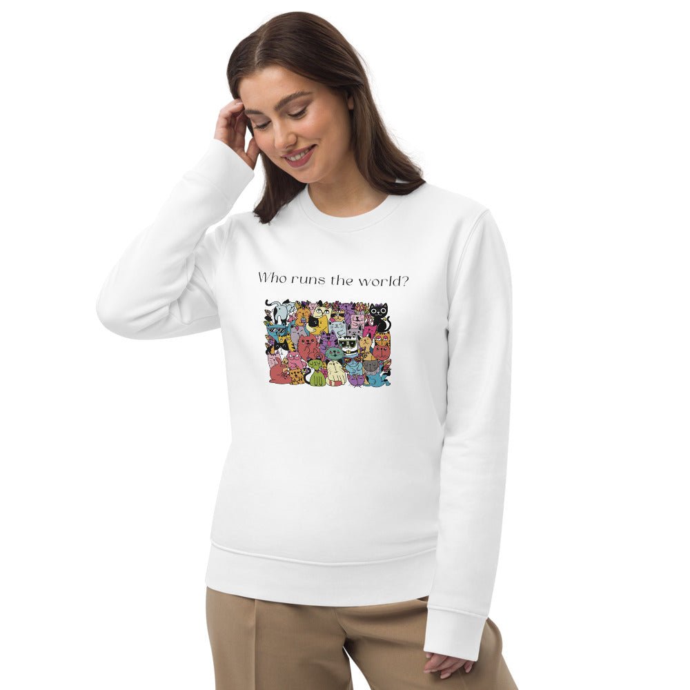 Organic Cotton 'Cats Run The World' Funny Cat Sweatshirt - Cat Sweatshirt