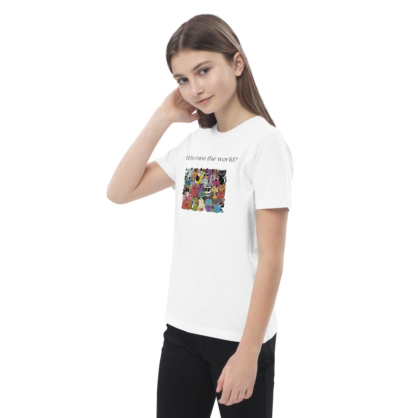 Organic Cotton 'Cats Run The World' Kids Funny Cat T-shirt - Funny Animal Shirt