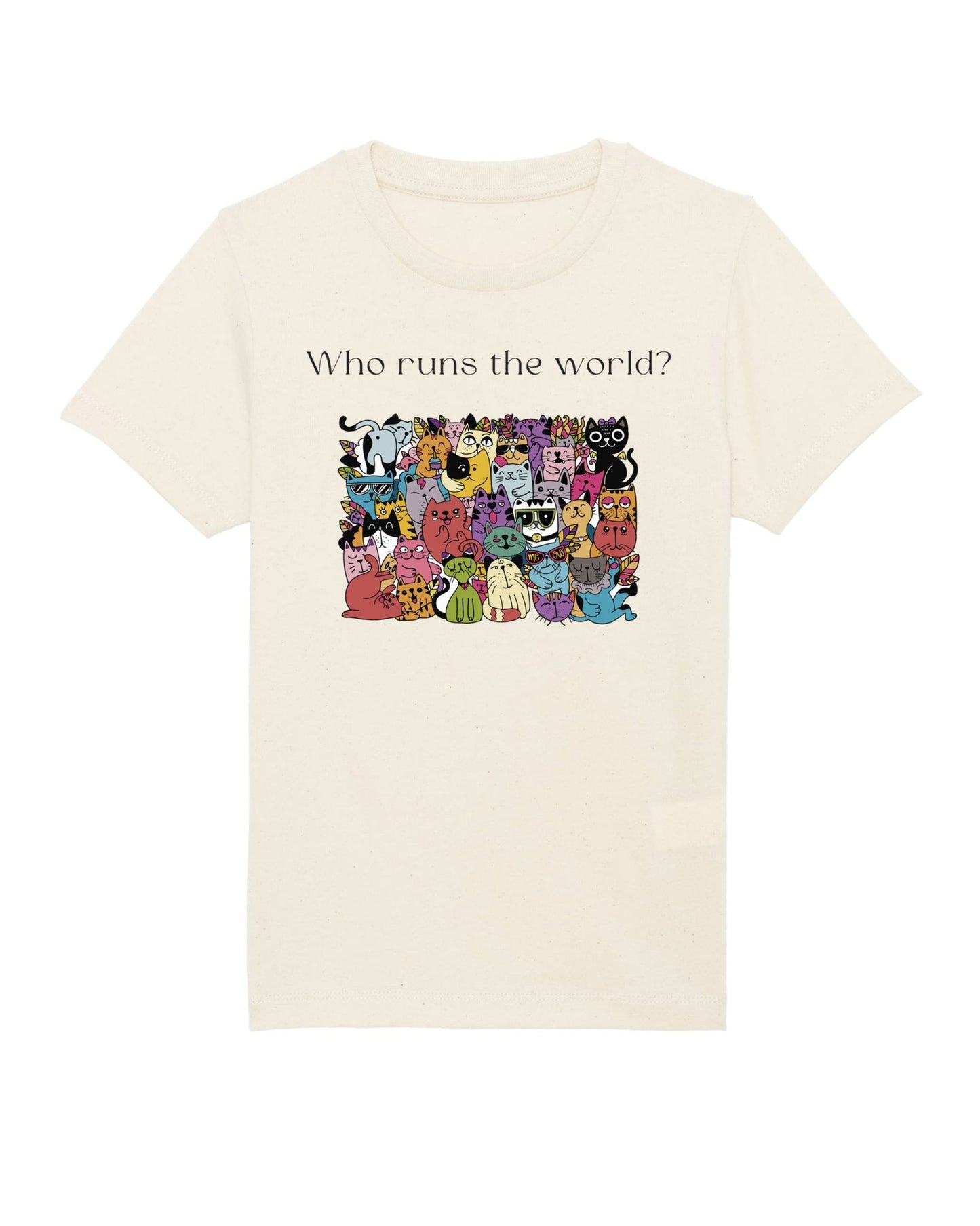 Organic Cotton 'Cats Run The World' Kids Funny Cat T-shirt - Funny Animal Shirt