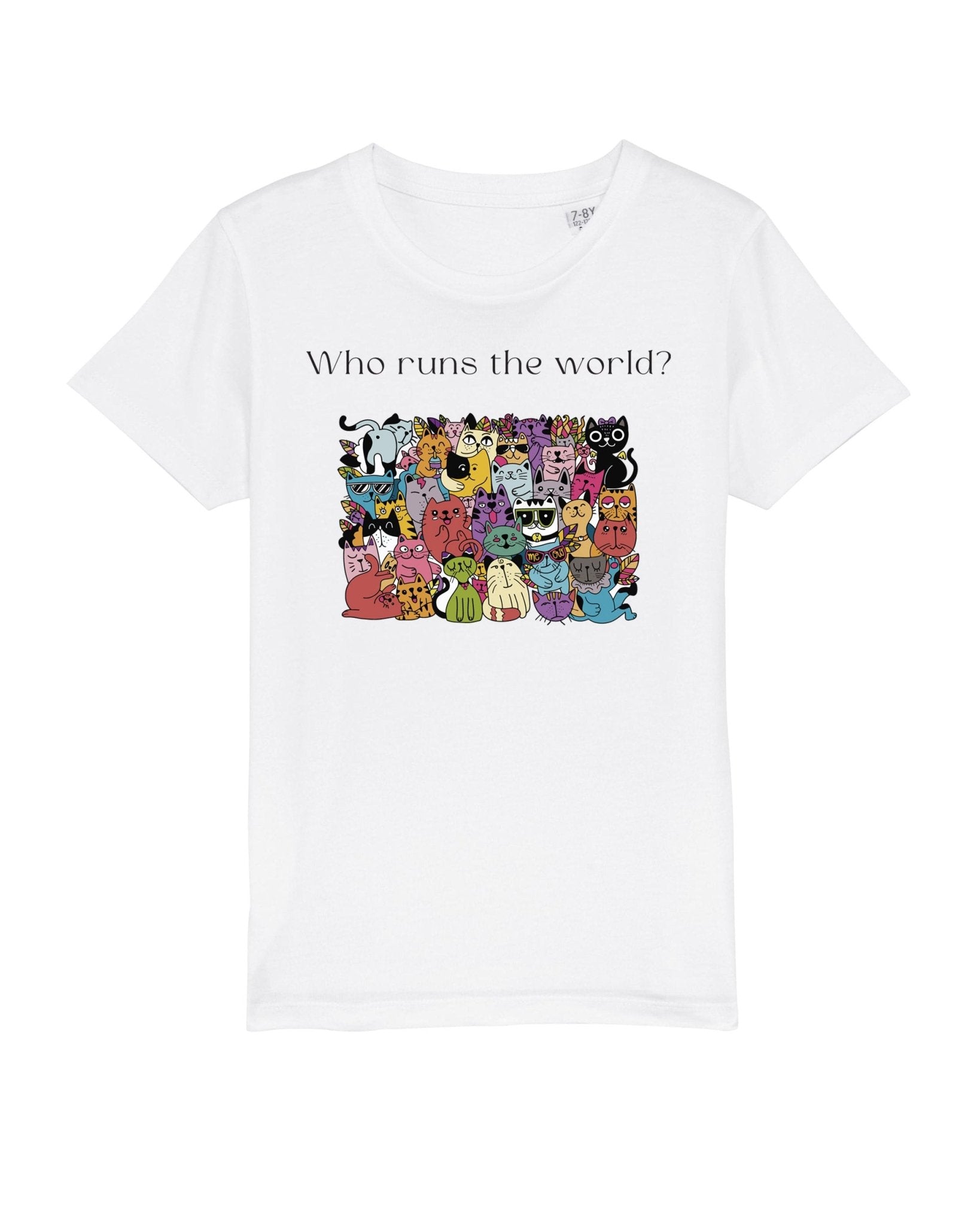 Organic Cotton 'Cats Run The World' Kids Funny Cat T-shirt - Funny Animal Shirt