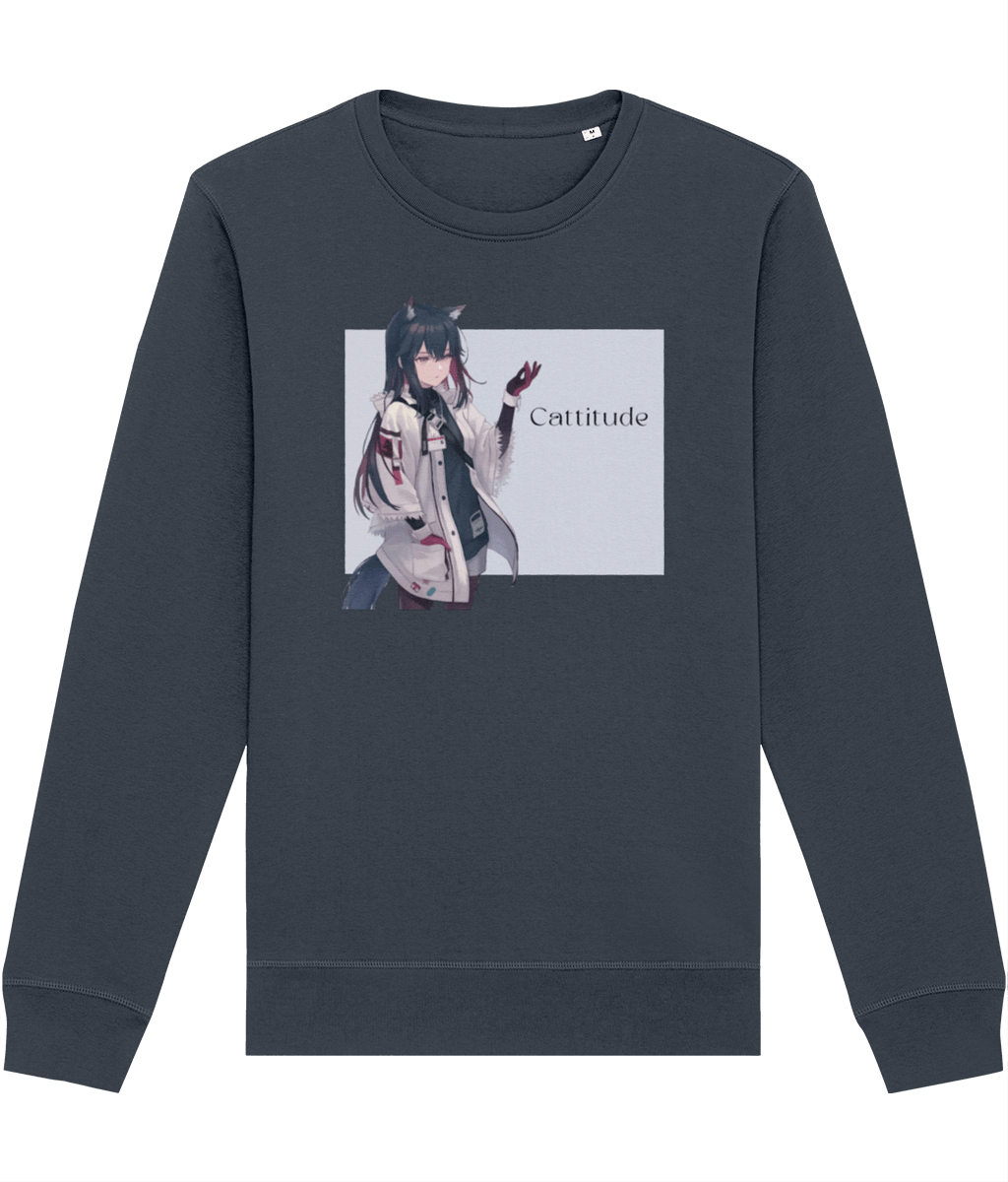 Organic Cotton 'Cattitude' Funny Cat Sweatshirt - Cat Sweatshirt