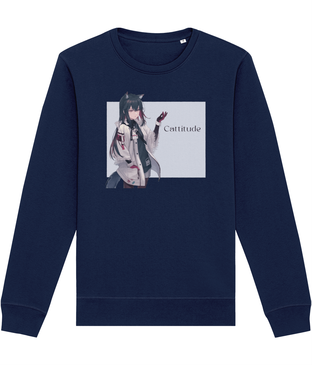 Organic Cotton 'Cattitude' Funny Cat Sweatshirt - Cat Sweatshirt