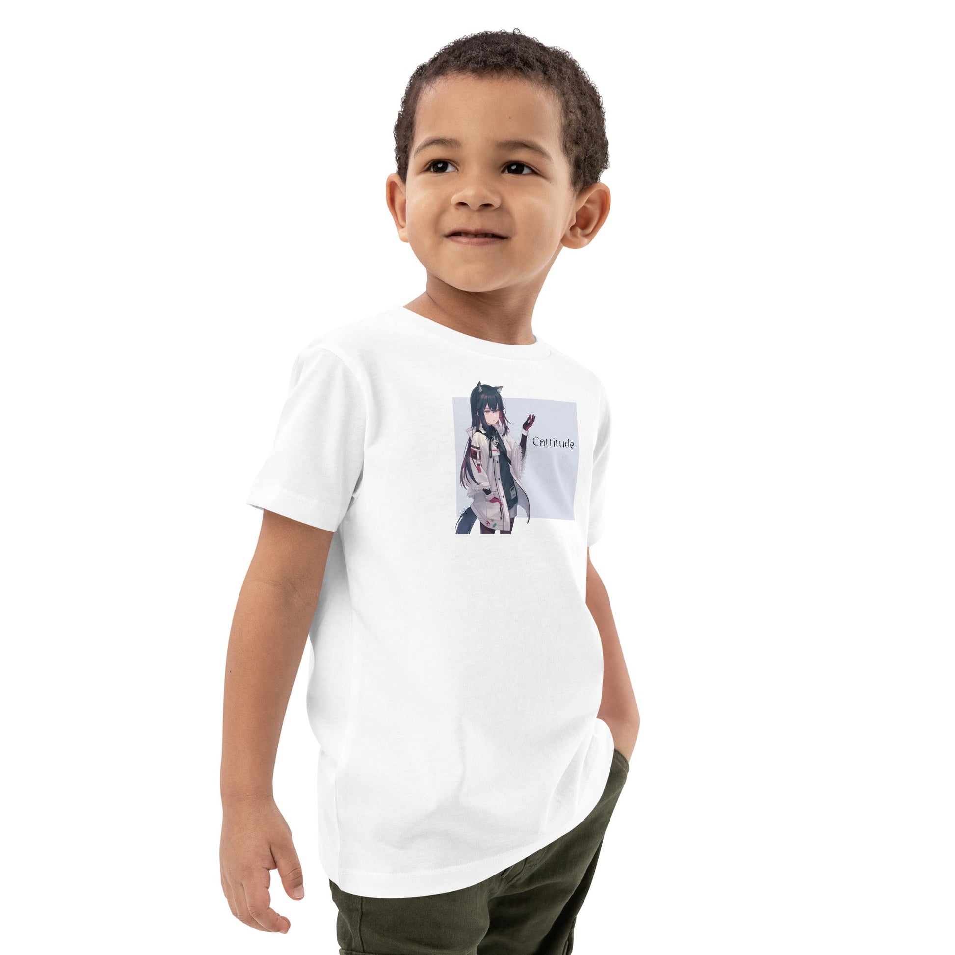 Organic Cotton 'Cattitude' Kids Funny Cat T-shirt - Funny Animal Shirt