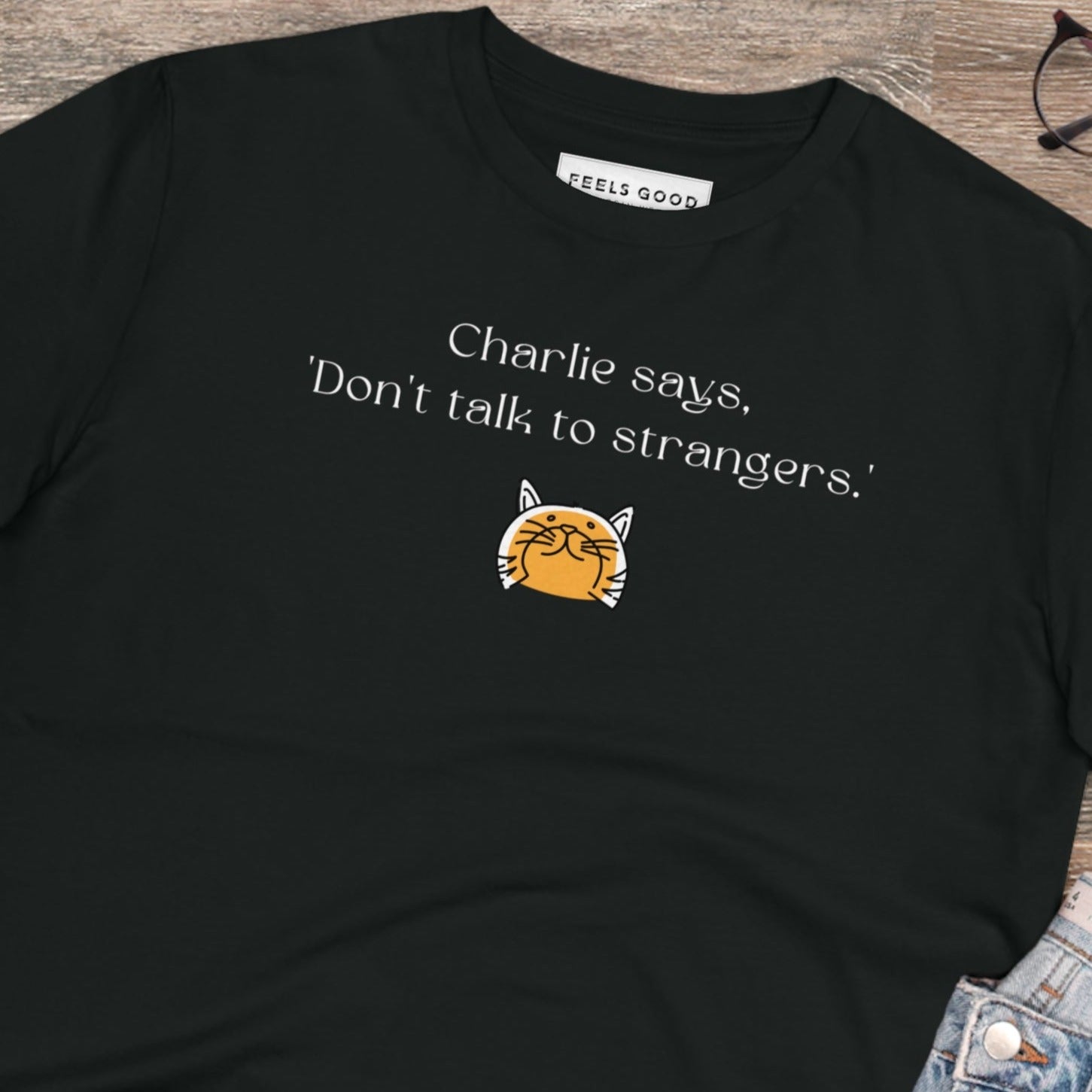 Organic Cotton 'Charlie Says' Funny Cat T-shirt - Fun Cat T shirt