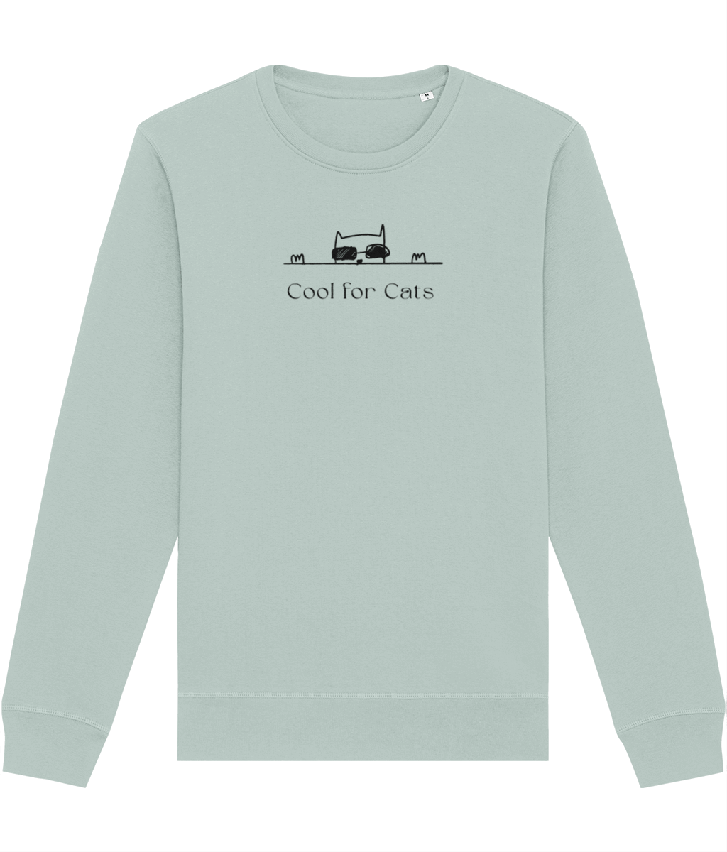 Organic Cotton 'Cool For Cats' Funny Cat Sweatshirt - Cat Sweatshirt