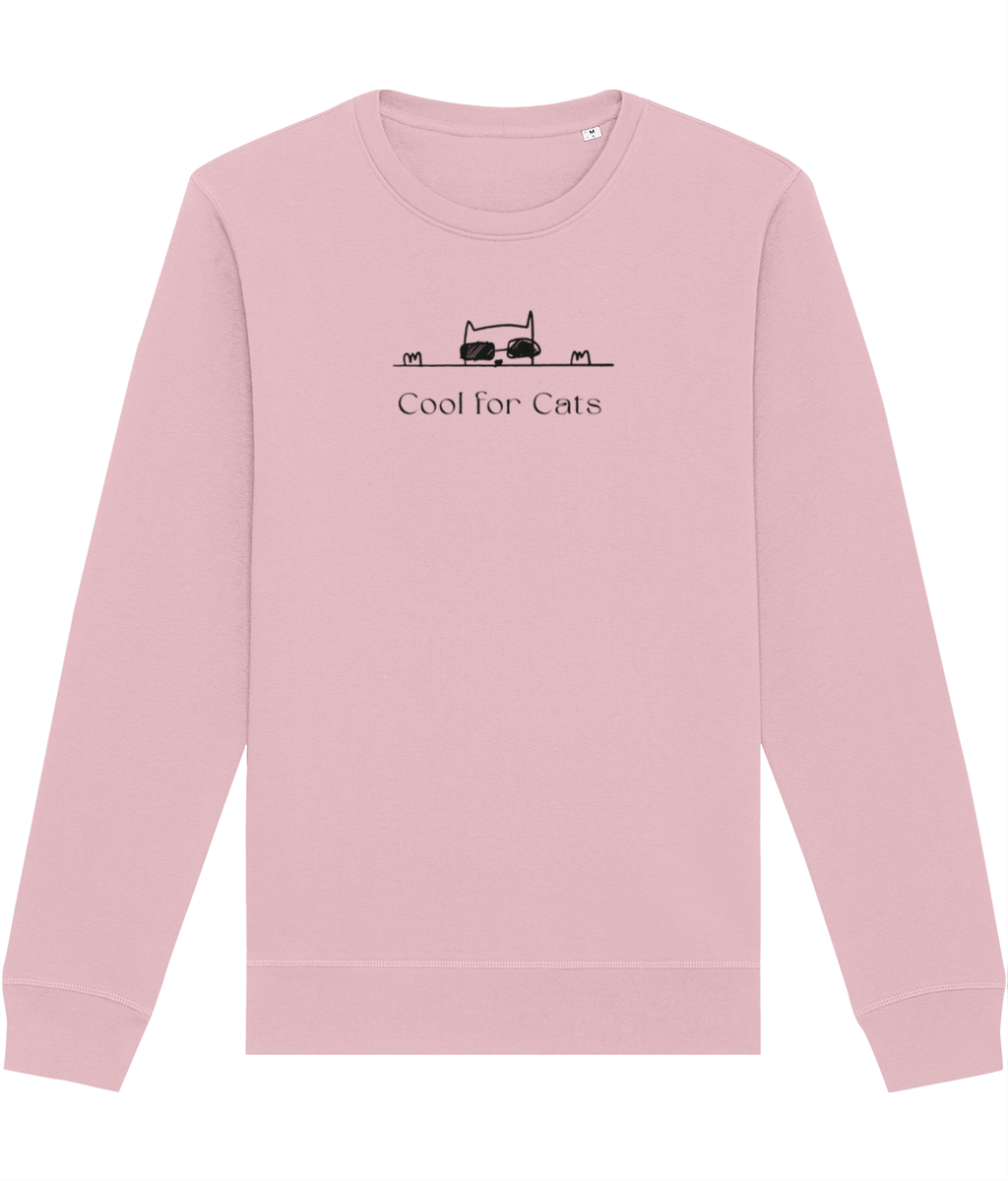 Organic Cotton 'Cool For Cats' Funny Cat Sweatshirt - Cat Sweatshirt