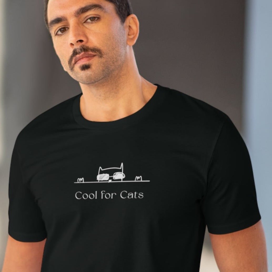 Organic Cotton 'Cool For Cats' Funny Cat T-shirt - Fun Cat T shirt