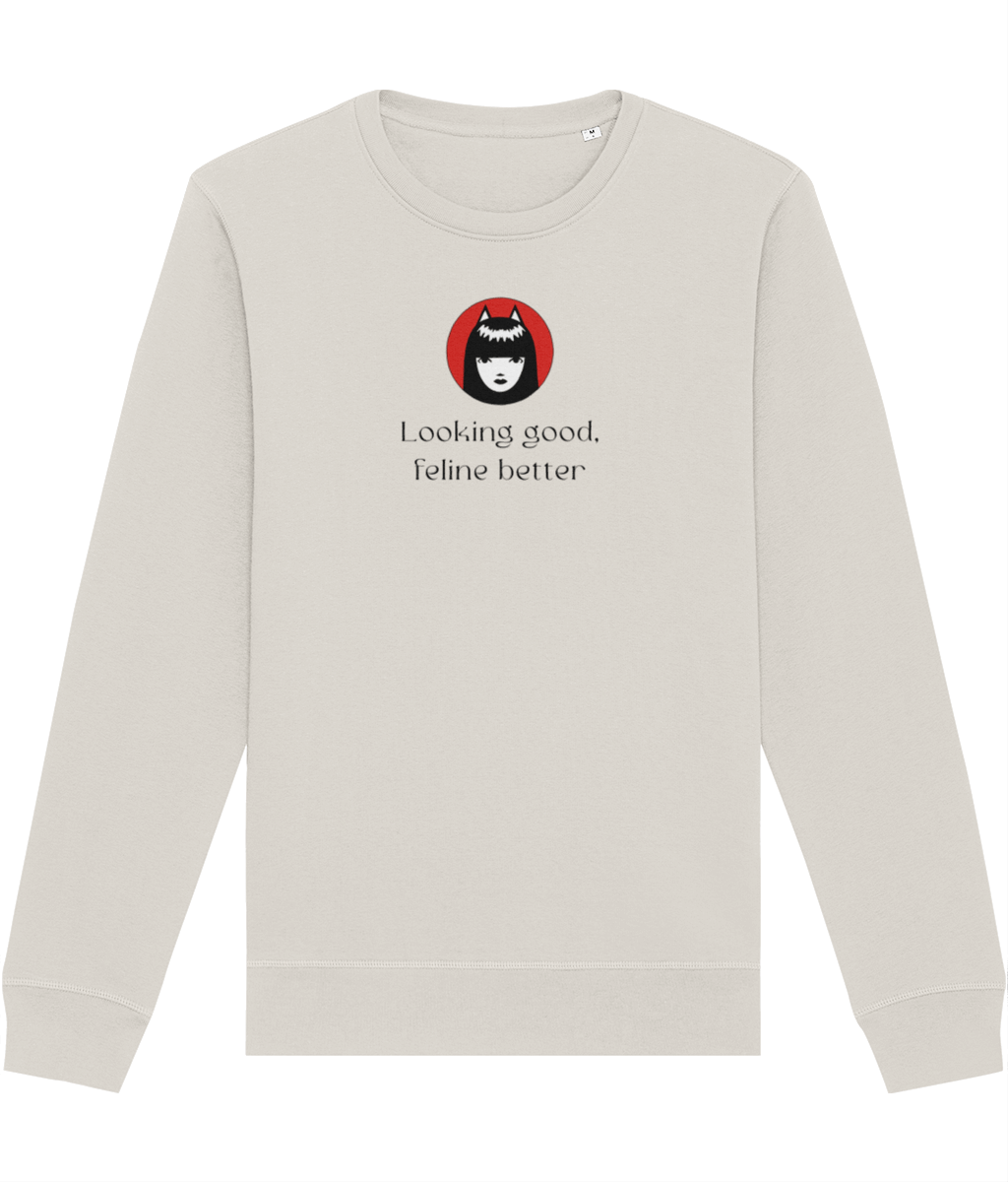 Organic Cotton 'Feline Better' Funny Cat Sweatshirt - Cat Sweatshirt