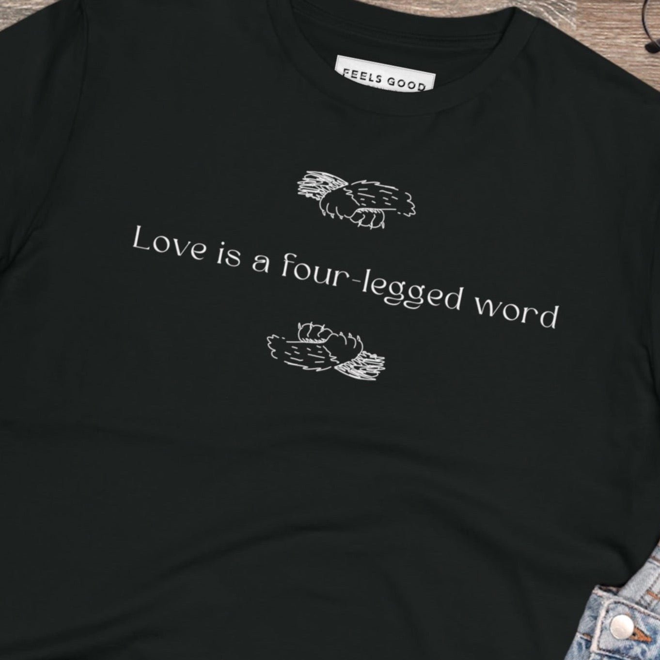 Organic Cotton 'Four-Legged' Funny Cat T-shirt - Fun Cat T shirt