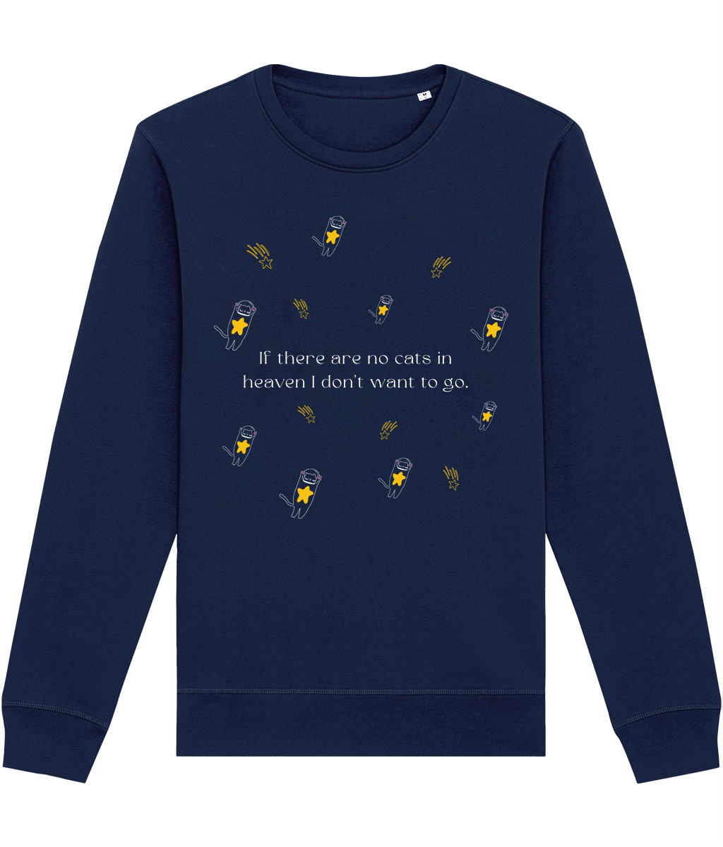 Organic Cotton 'Heavenly Cats' Funny Cat Sweatshirt - Cat Sweatshirt