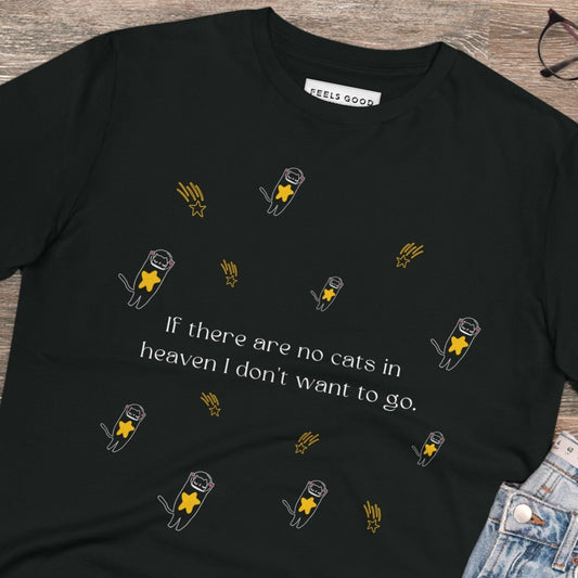 Organic Cotton 'Heavenly Cats' Funny Cat T-shirt - Fun Cat T shirt