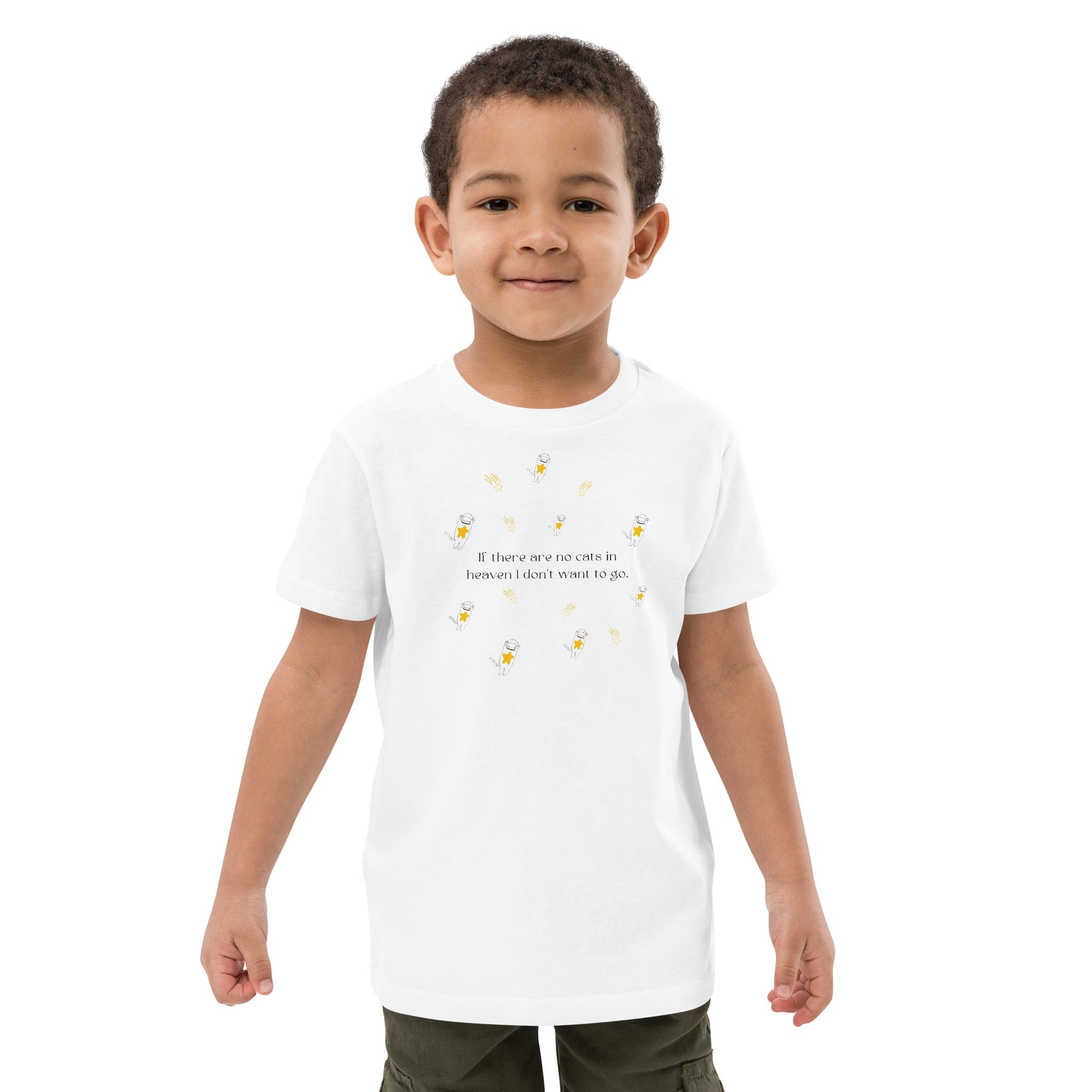 Organic Cotton 'Heavenly Cats' Kids Funny Cat T-shirt - Funny Animal Shirt