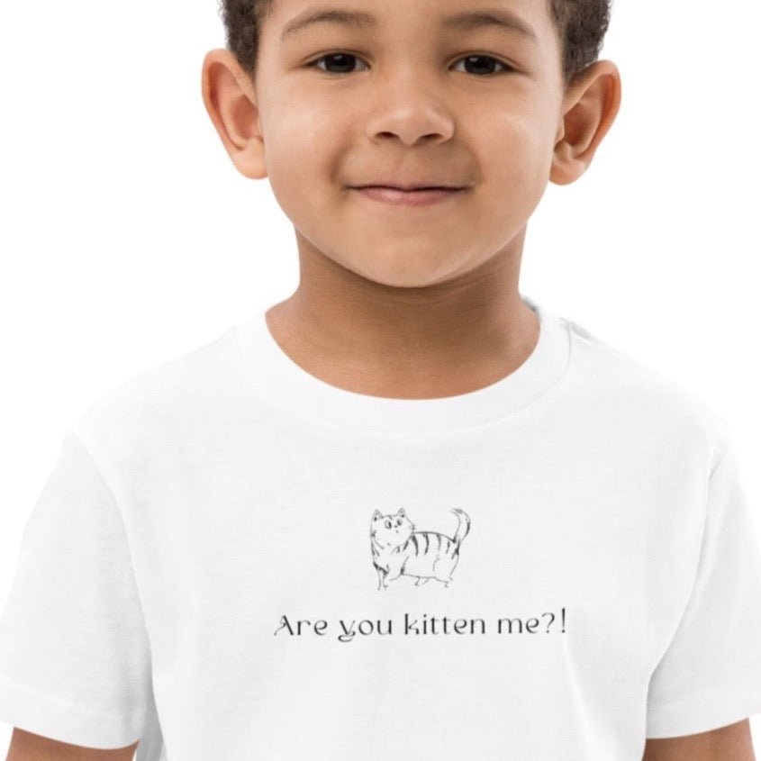 Organic Cotton 'Kittening Me' Kids Funny Cat T-shirt - Funny Animal Shirt