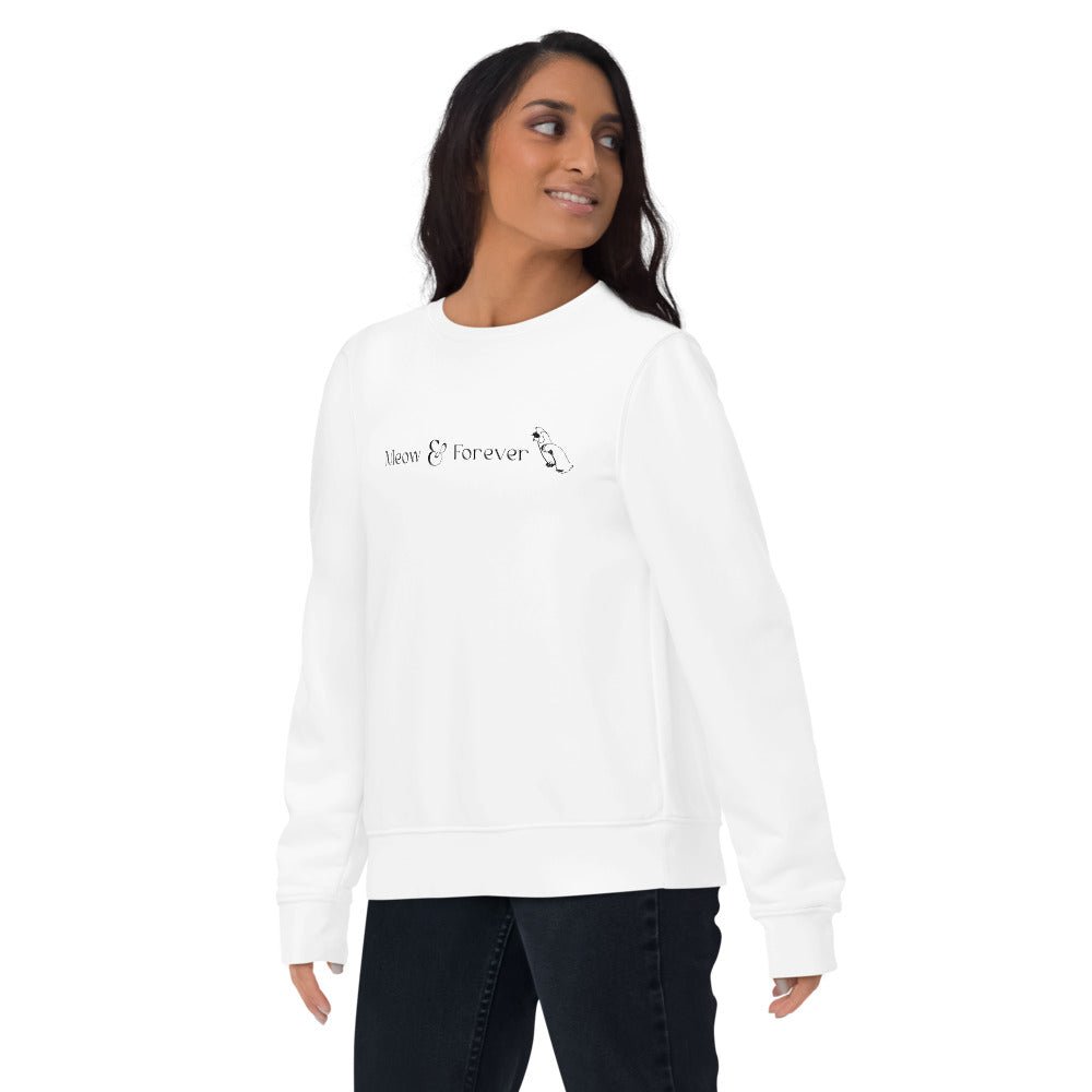 Organic Cotton 'Meow & Forever' Funny Cat Sweatshirt - Cat Sweatshirt