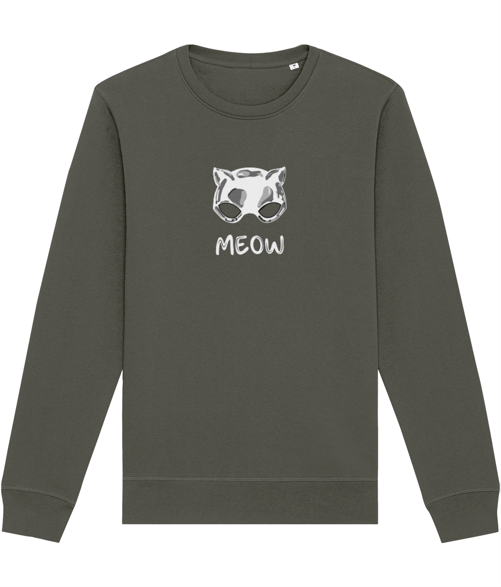 Organic Cotton 'Meow' Funny Cat Sweatshirt - Cat Sweatshirt