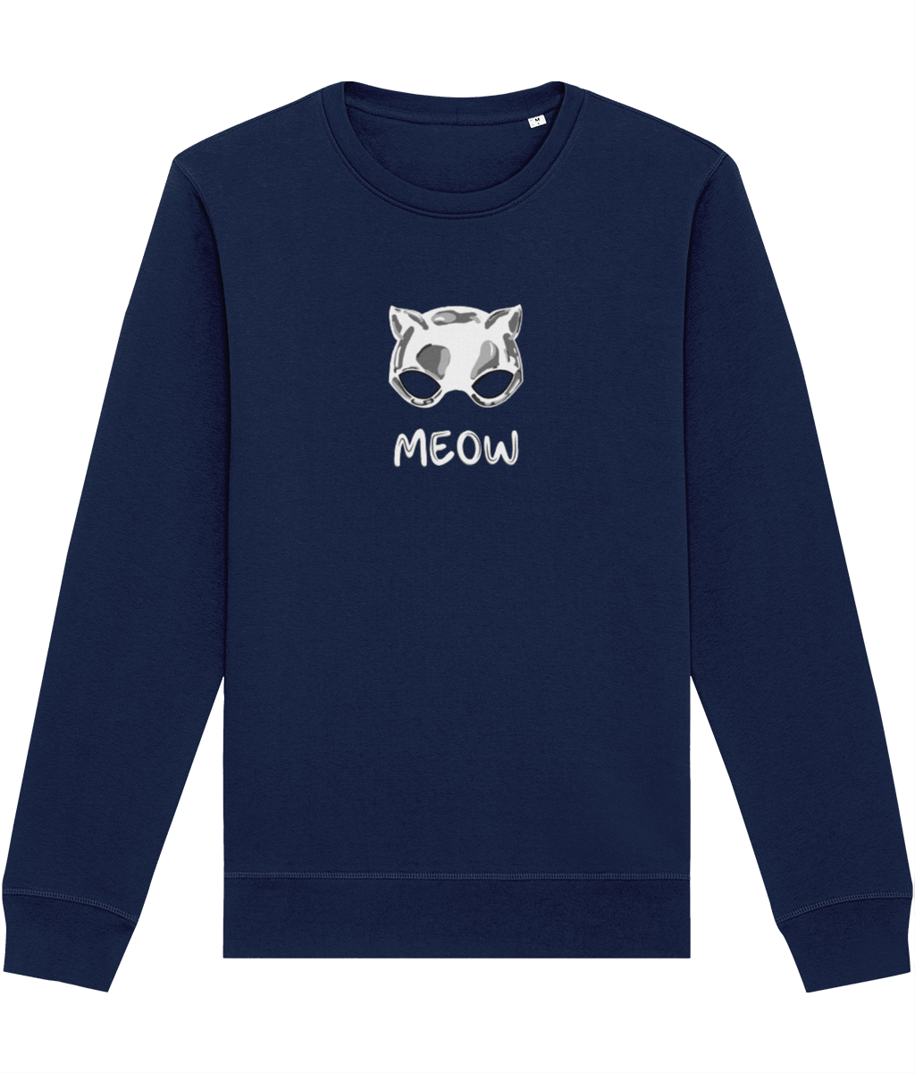 Organic Cotton 'Meow' Funny Cat Sweatshirt - Cat Sweatshirt