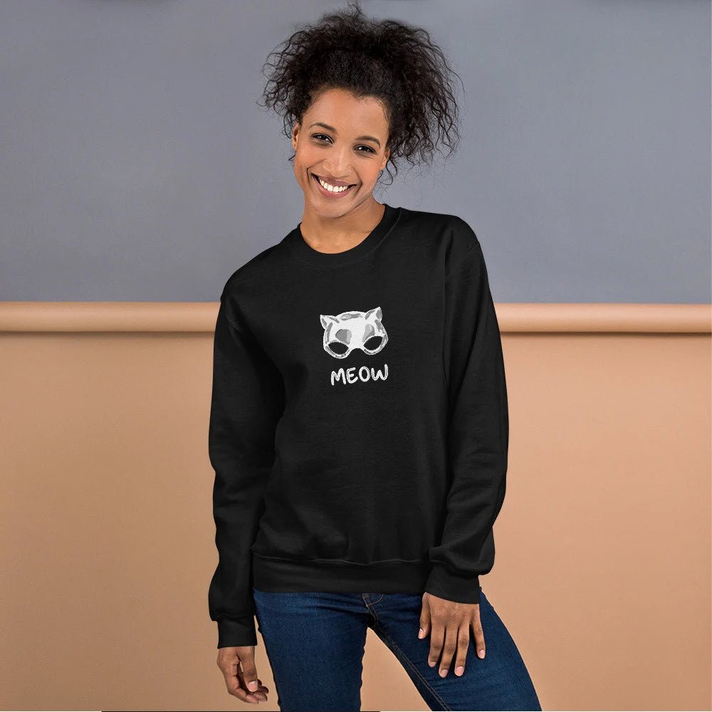 Organic Cotton 'Meow' Funny Cat Sweatshirt - Cat Sweatshirt