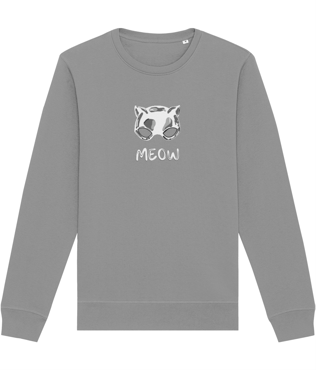 Organic Cotton 'Meow' Funny Cat Sweatshirt - Cat Sweatshirt