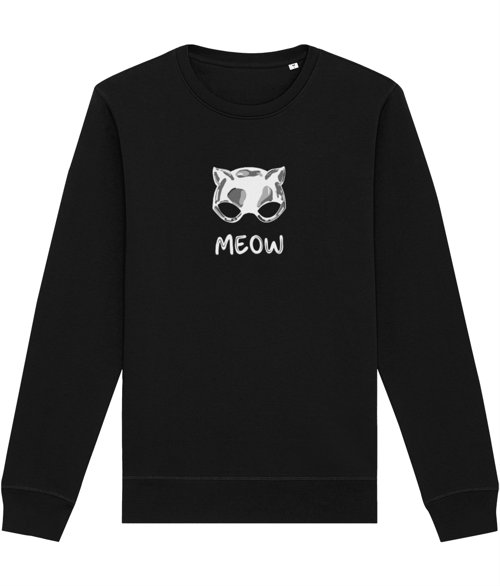 Organic Cotton 'Meow' Funny Cat Sweatshirt - Cat Sweatshirt