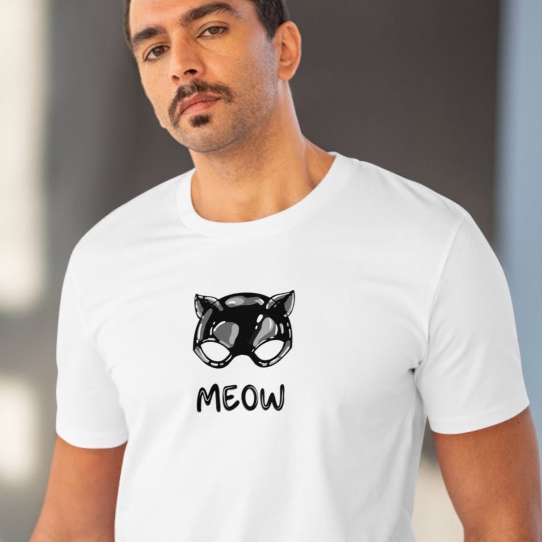 Organic Cotton 'Meow' Funny Cat T-shirt - Fun Cat T shirt