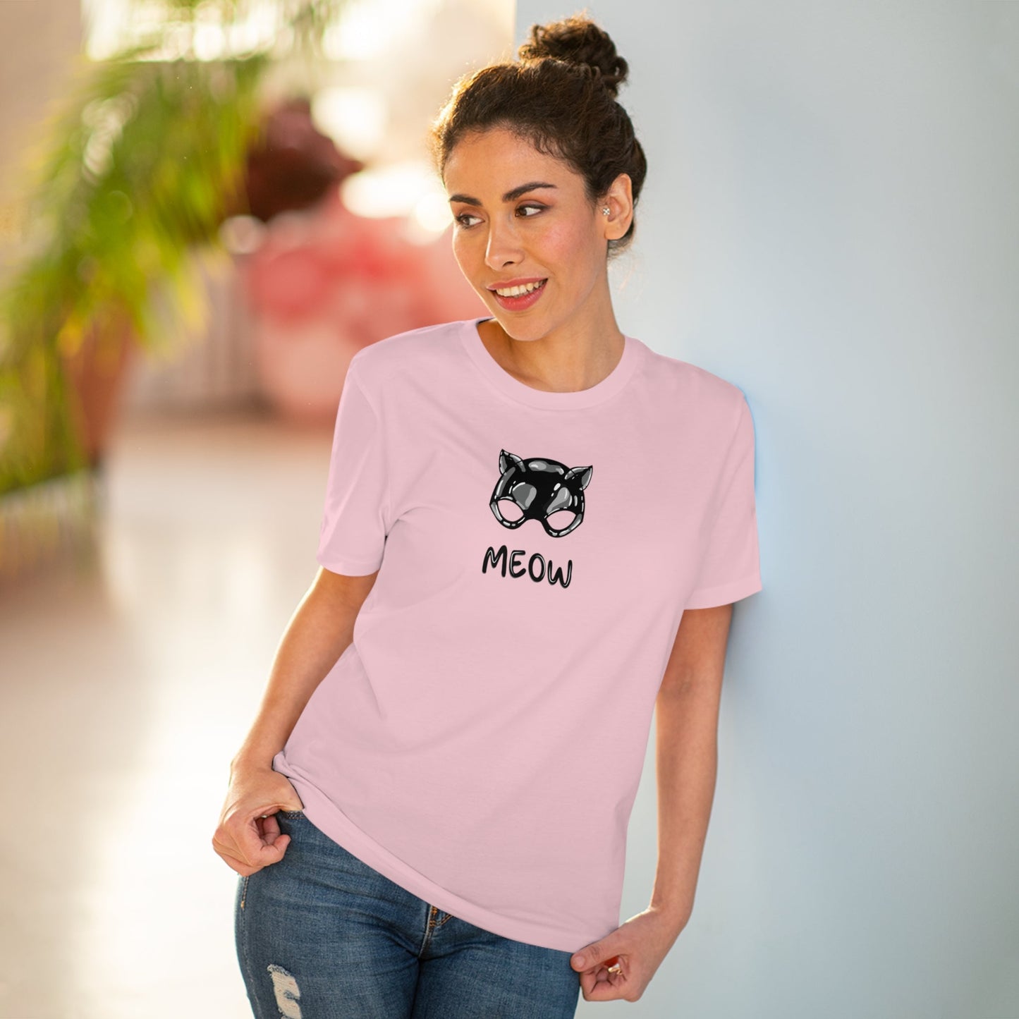 Organic Cotton 'Meow' Funny Cat T-shirt - Fun Cat T shirt