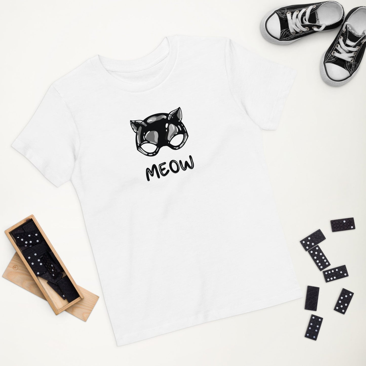 Organic Cotton 'Meow' Kids Funny Cat T-shirt - Funny Animal Shirt