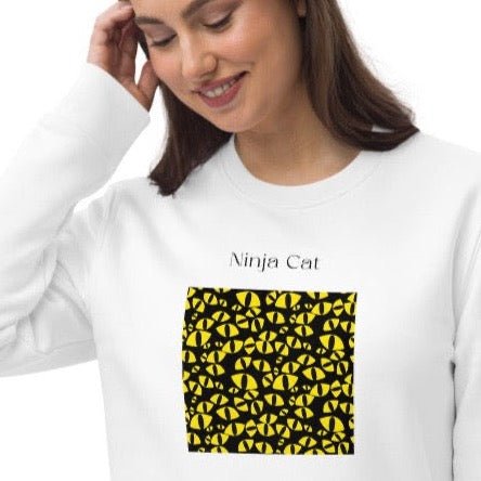 Organic Cotton 'Ninja Cat' Funny Cat Sweatshirt - Cat Sweatshirt