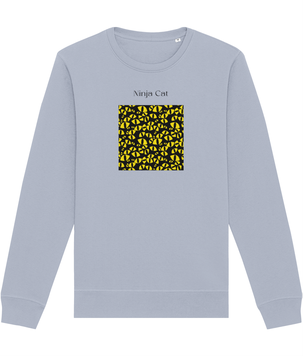 Organic Cotton 'Ninja Cat' Funny Cat Sweatshirt - Cat Sweatshirt