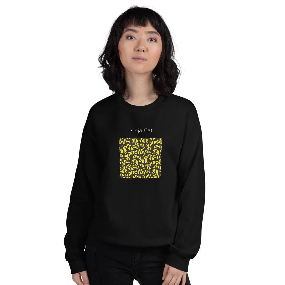 Organic Cotton 'Ninja Cat' Funny Cat Sweatshirt - Cat Sweatshirt