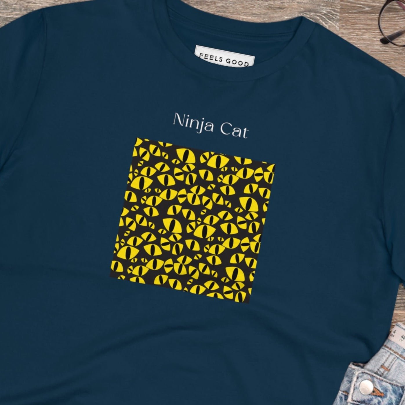 Organic Cotton 'Ninja Cat' Funny Cat T-shirt - Fun Cat T shirt