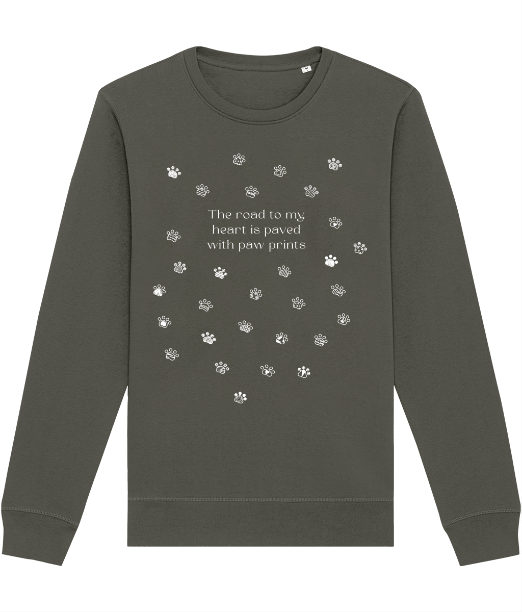 Organic Cotton 'Paw Prints' Funny Animal Sweatshirt - Cat Sweatshirt