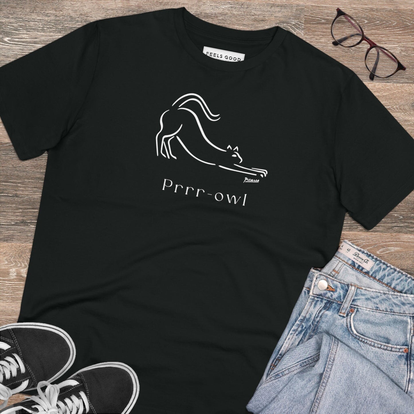 Organic Cotton 'Prowl' Funny Cat T-shirt - Fun Cat T shirt