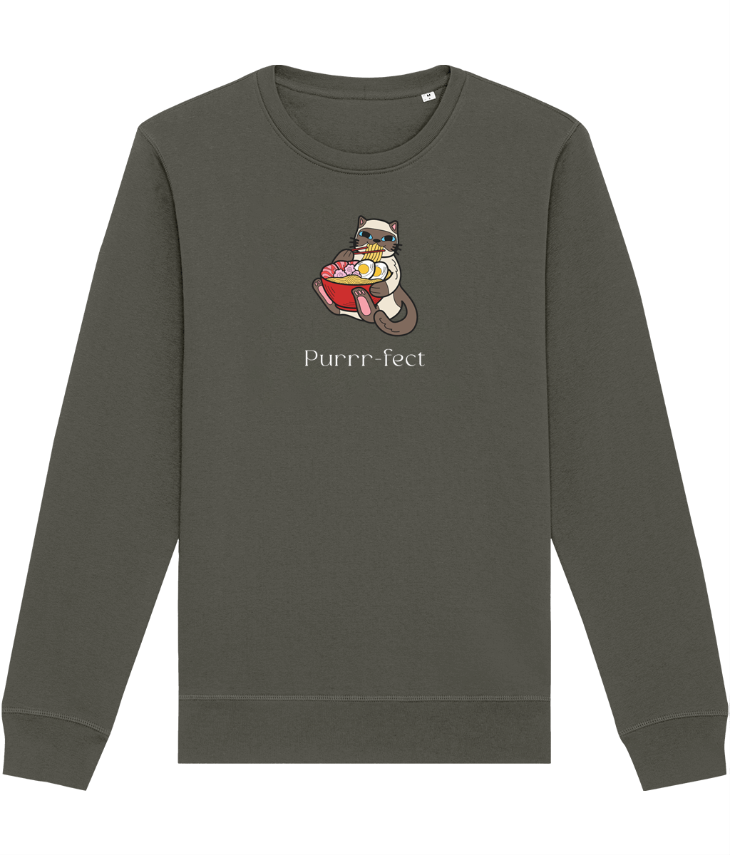 Organic Cotton 'Purrfect' Funny Cat Sweatshirt - Cat Sweatshirt