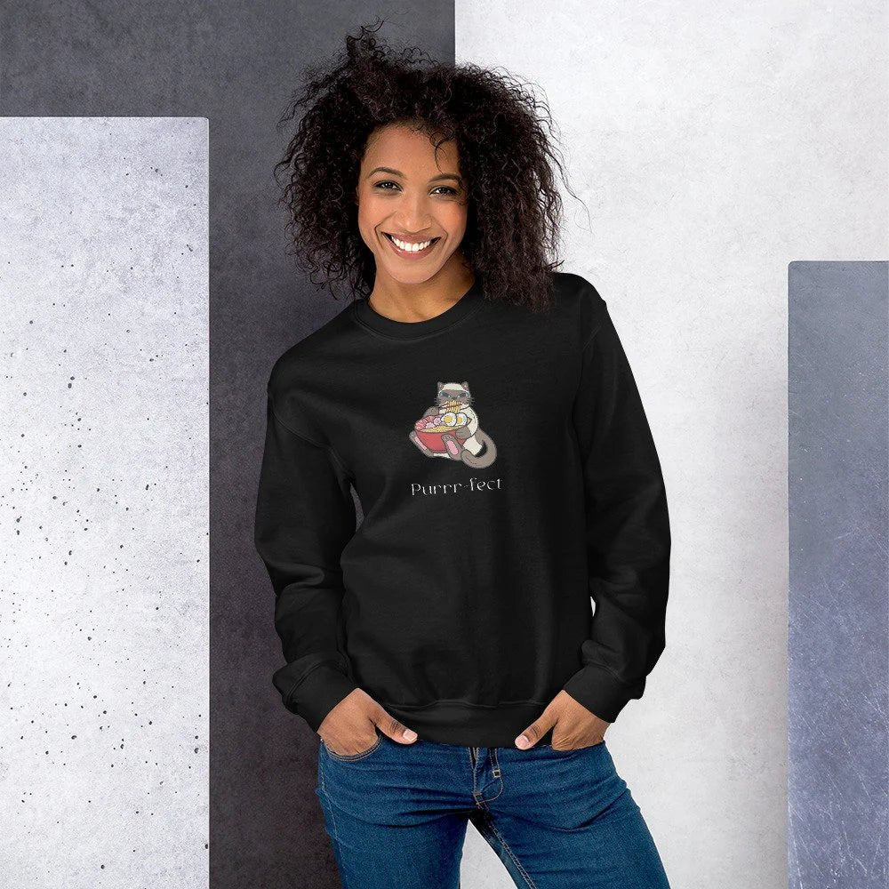 Organic Cotton 'Purrfect' Funny Cat Sweatshirt - Cat Sweatshirt